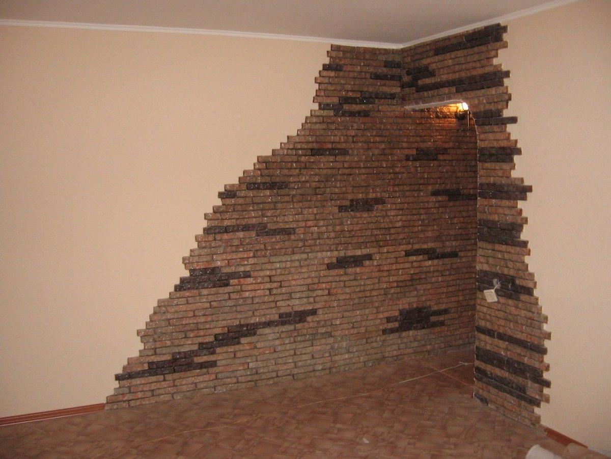 Отделка углов декоративным кирпичом