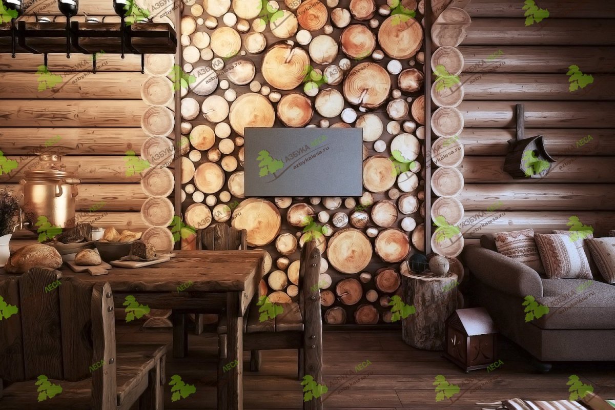 Дизайн бани с комнатой отдыха с мхом на стене