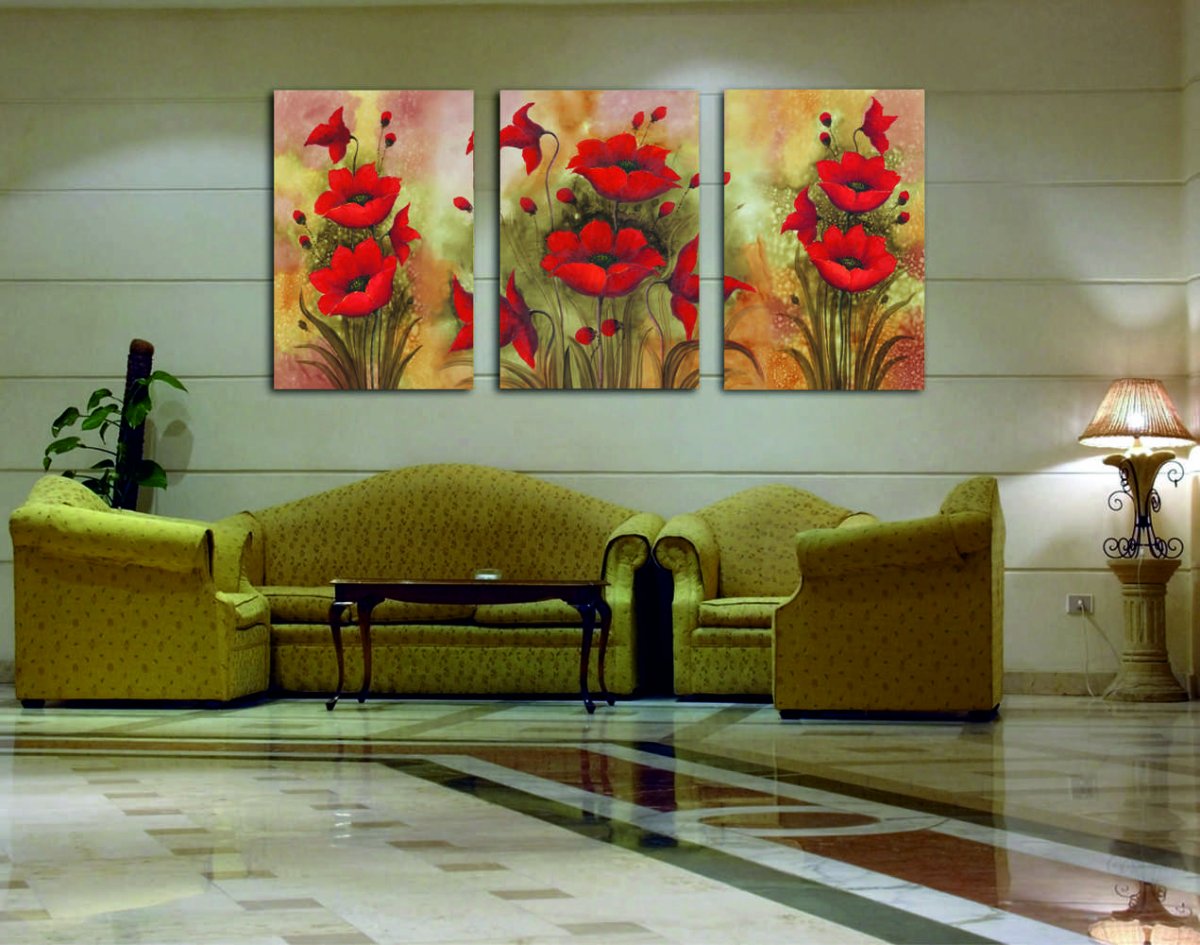 Триптих в интерьере