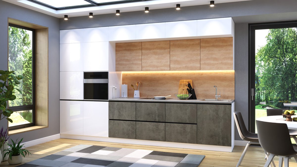 Кухни Нобилия шкафы с черным стеклом