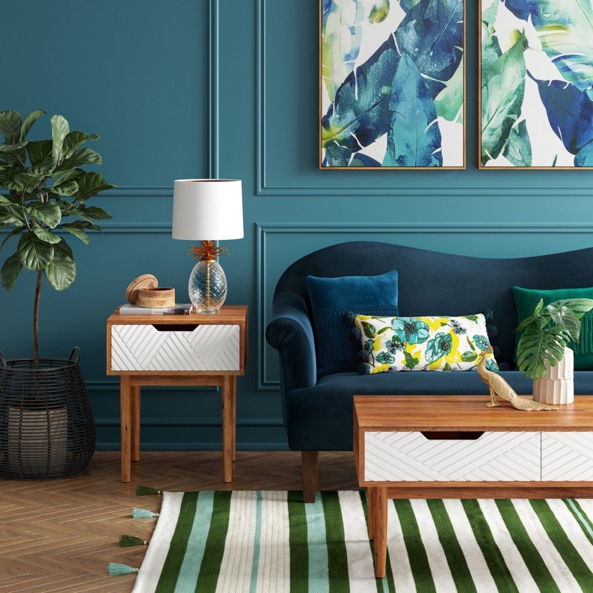 Синий интерьер