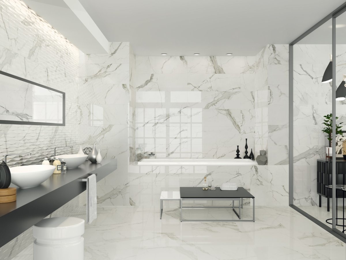 Декор Creto Statuario White w m/Str 25x75 Nr Glossy 1