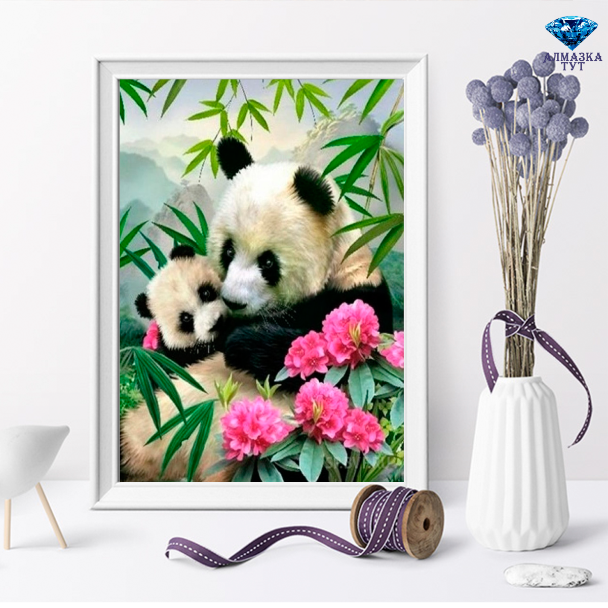 Алмазная живопись Сонная Панда