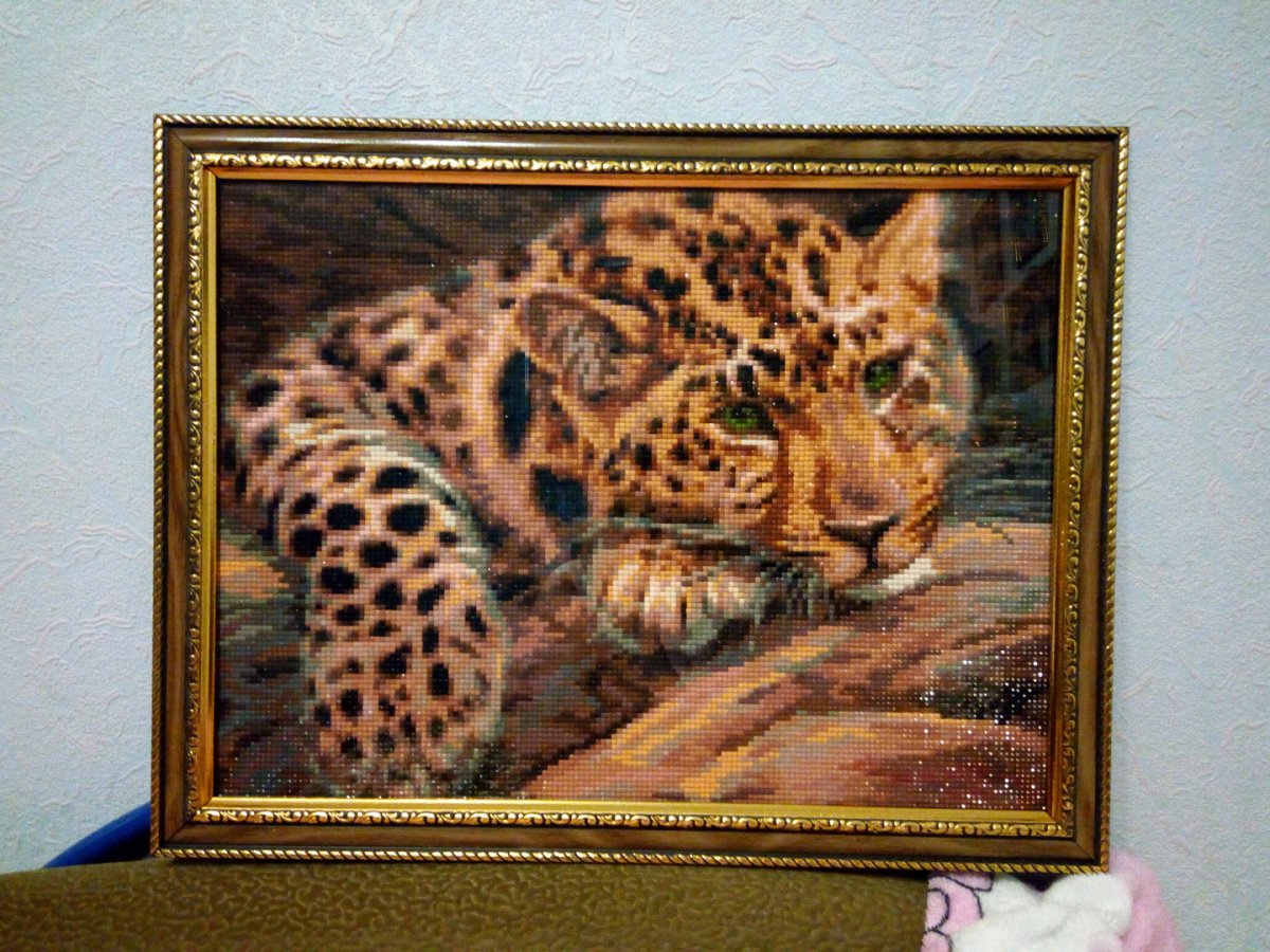 Алмазная мозаика 40x50 qa201424 леопарды