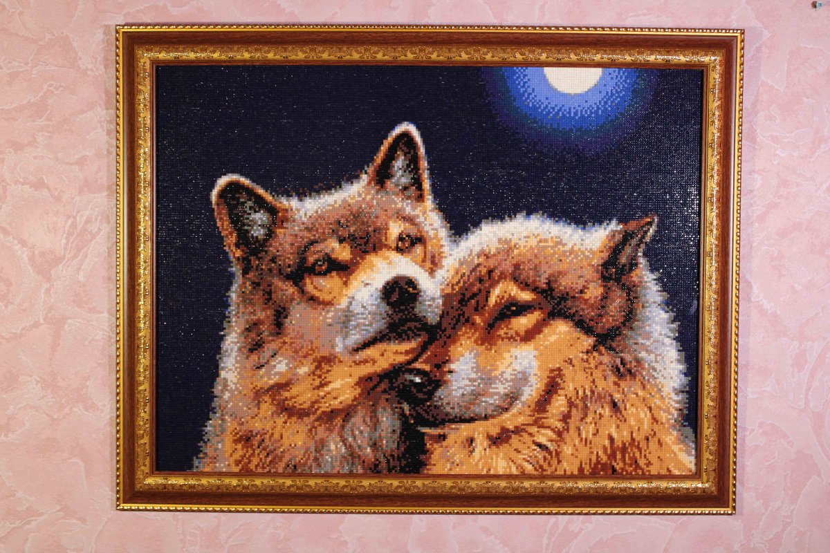 Алмазная вышивка волки