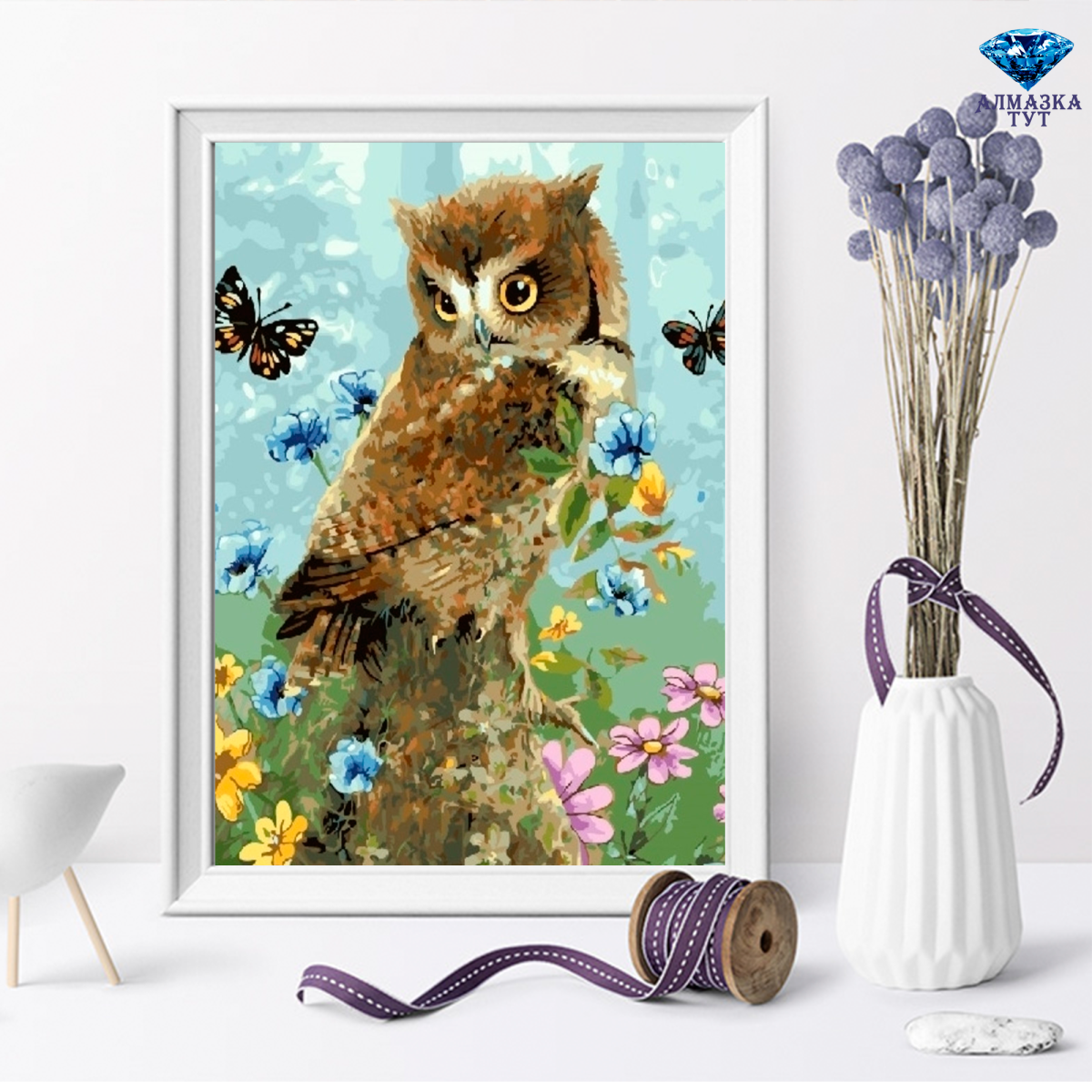 Алмазная мозаика 40х50 Сова