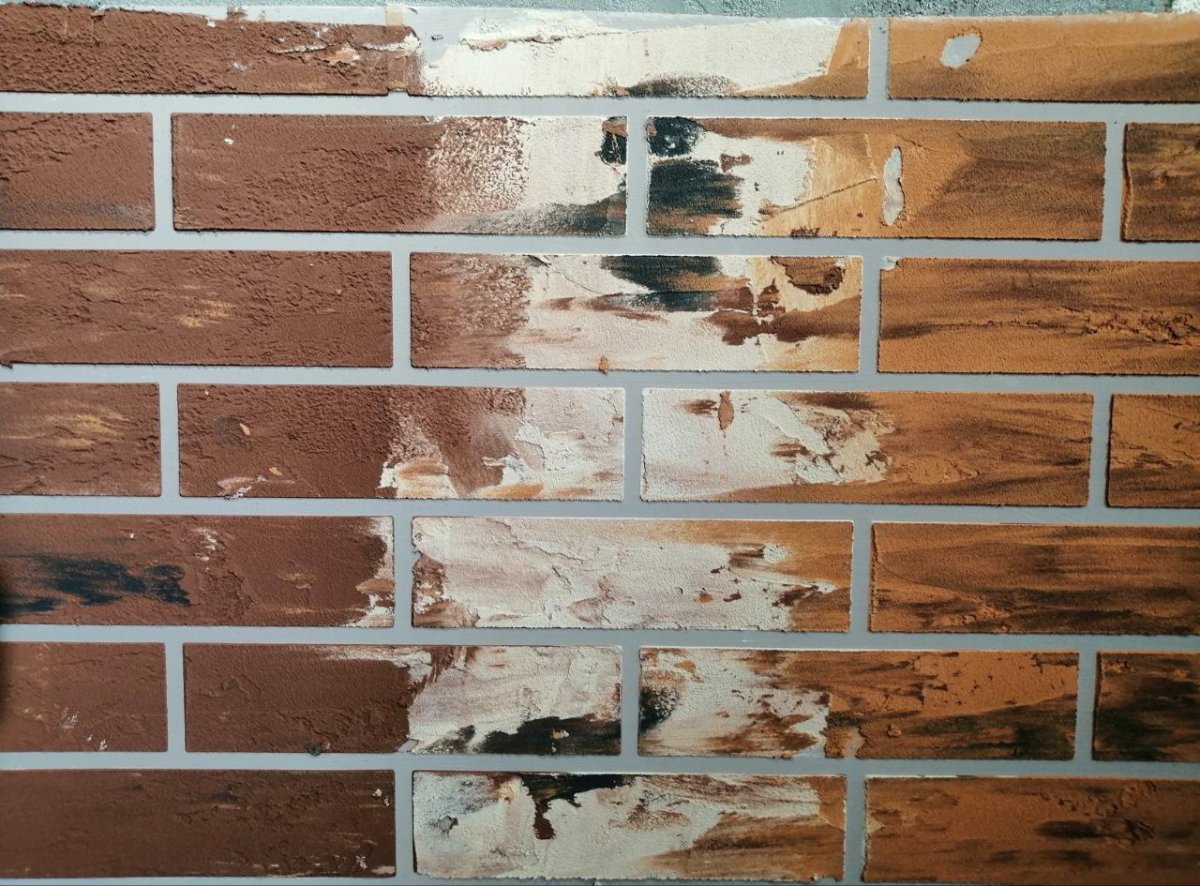 Силиконовая штукатурка имитация кирпичиков