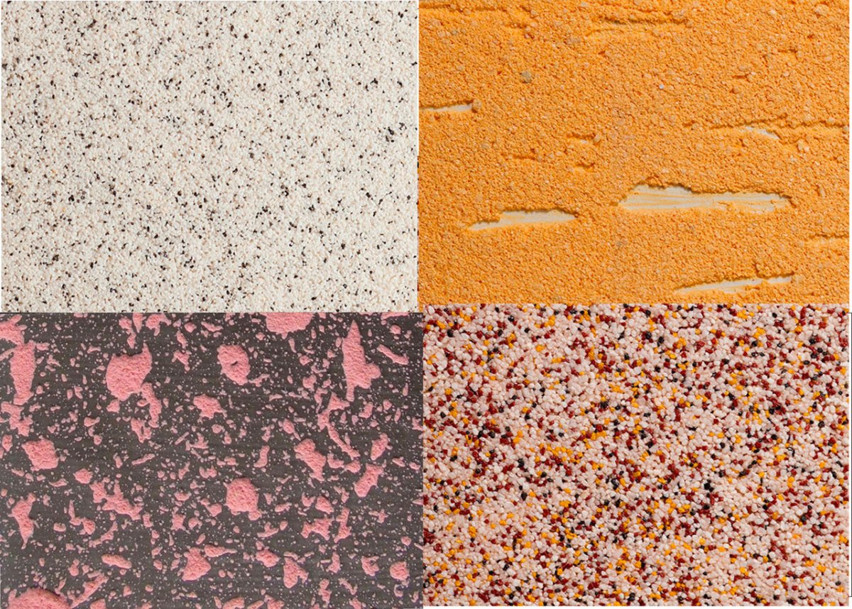 Отделка фасада мраморной крошкой