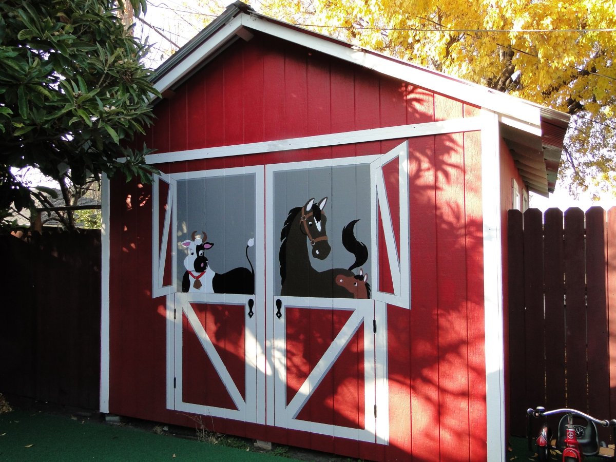 Дверь хозблока покраска