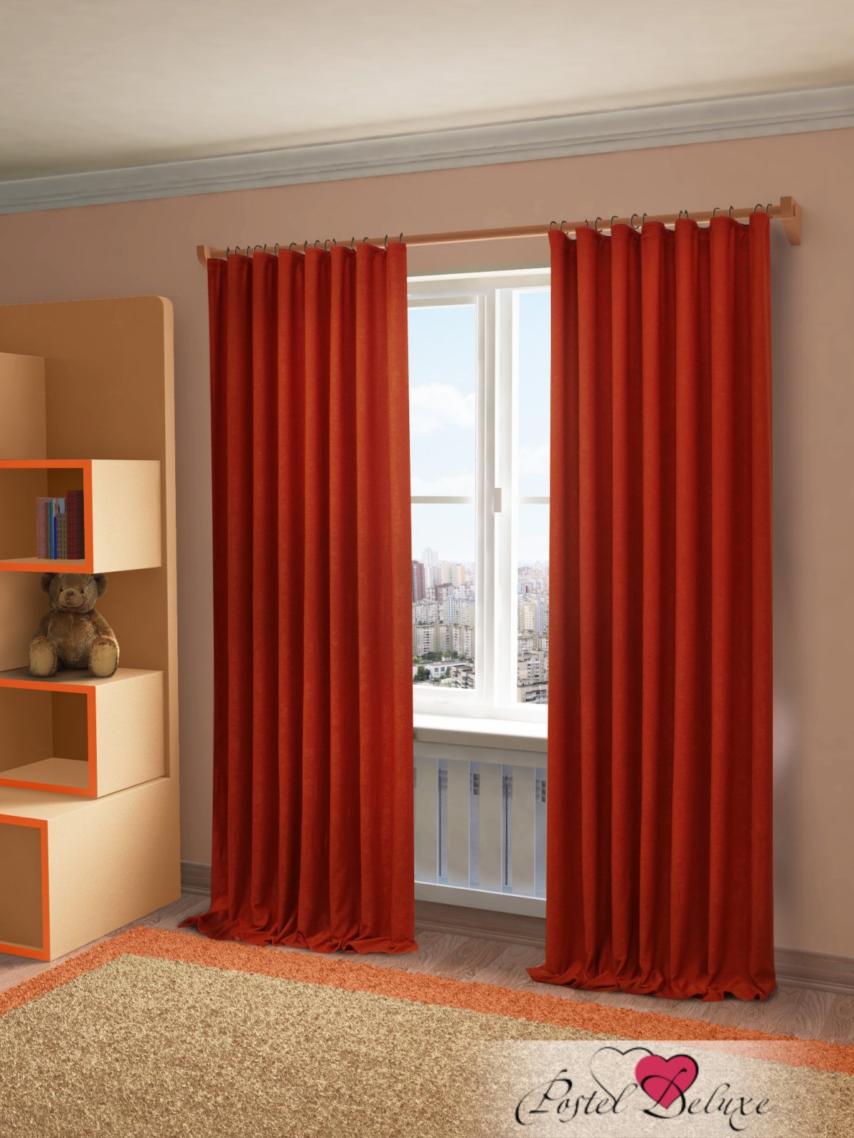 Терракотовые шторы