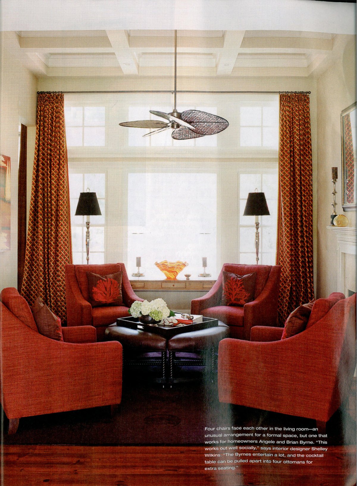 Гостиная в терракотовых тонах