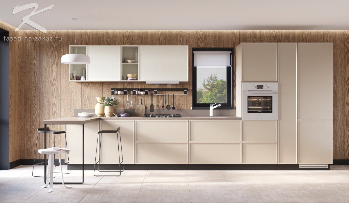 Кухни с тонкой рамкой на фасаде