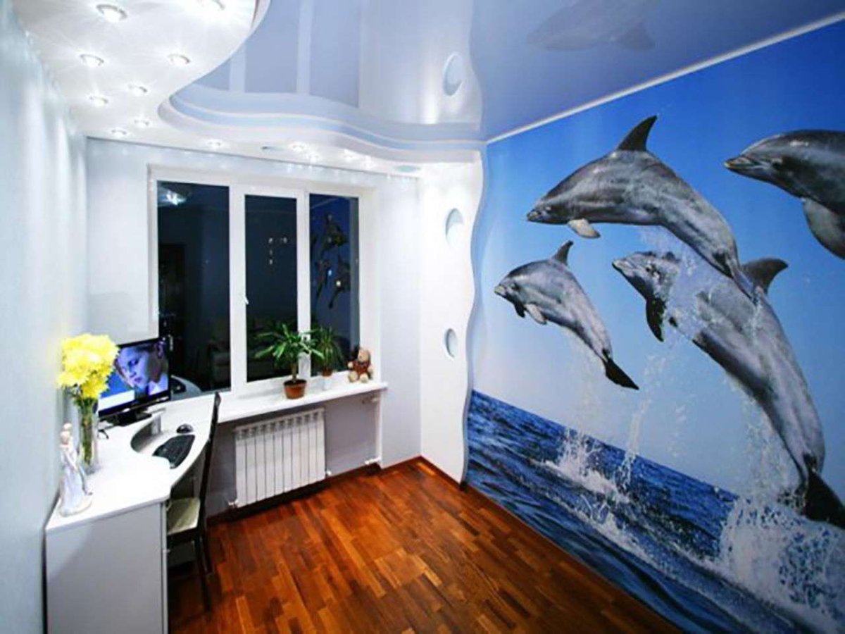 Фотопанно в интерьере гостиной