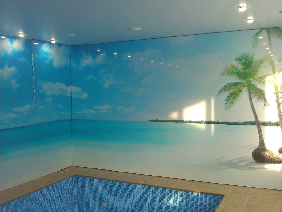 Потолки с фотопечатью в спальню