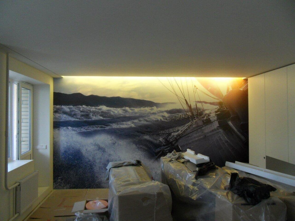 Натяжные стены с фотопечатью