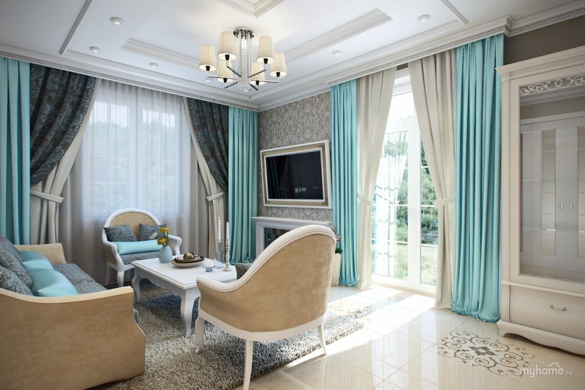 Изумрудные шторы в спальню