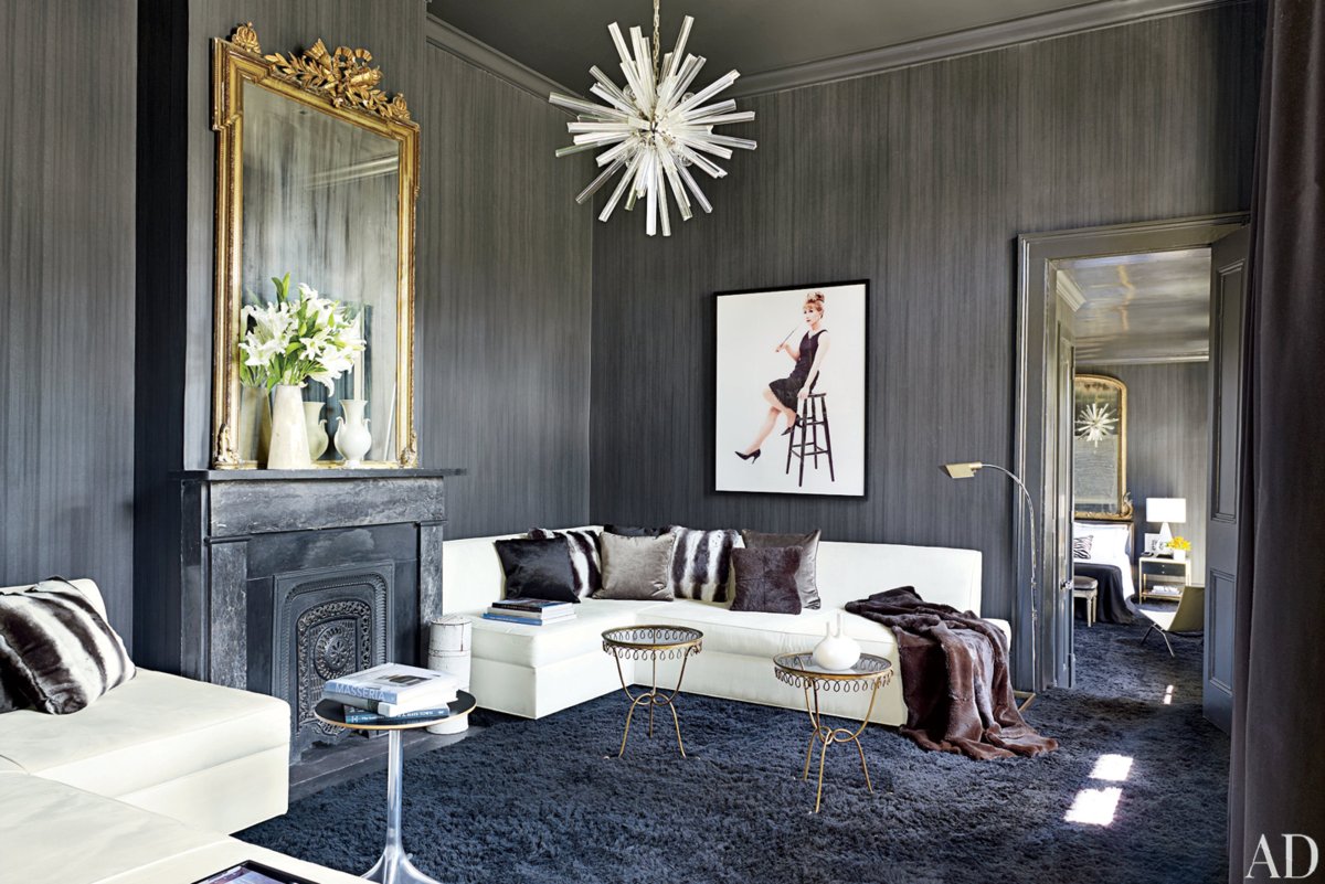 Серый с золотом в интерьере