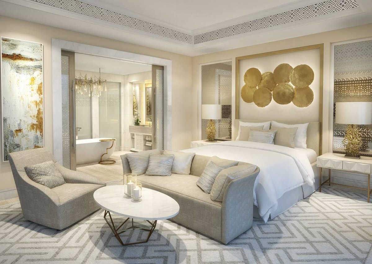 Интерьер золото с белым