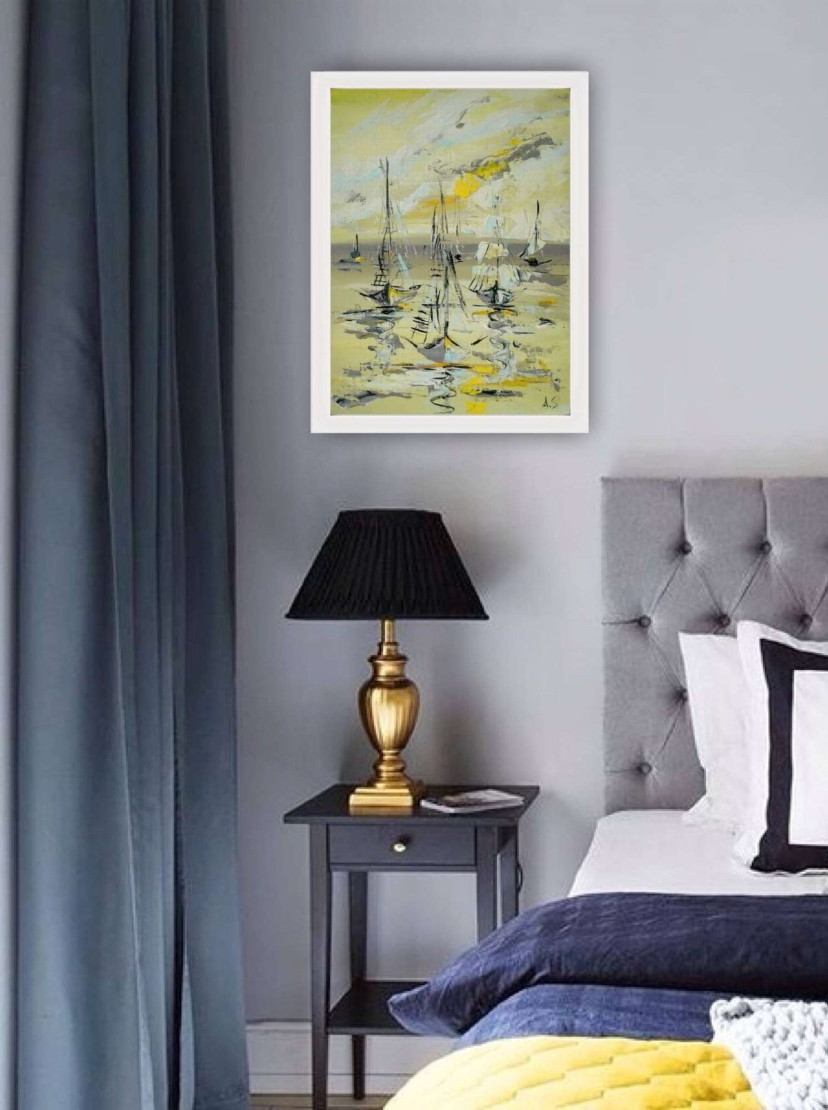 Серый с золотом в интерьере