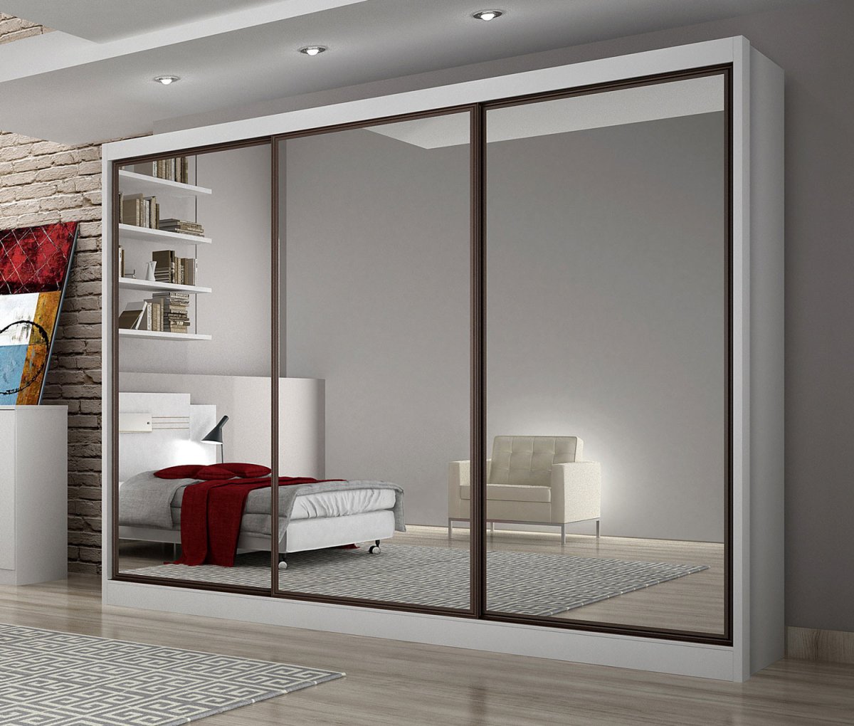 Шкаф-купе Элит 2х дверный с 2 зеркальными дверями