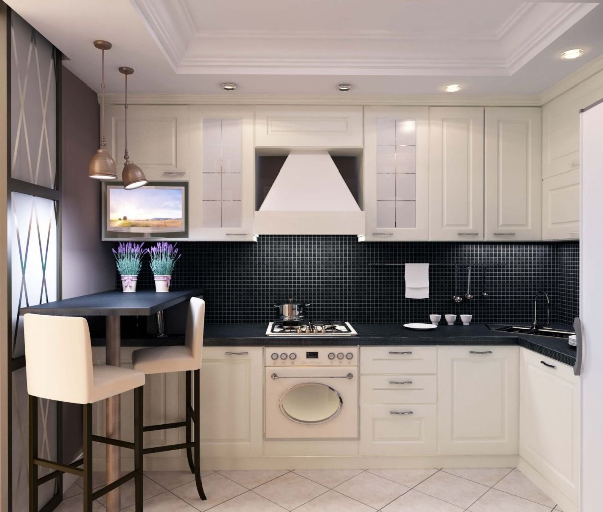 Кухни с интегрированными ручками эмаль