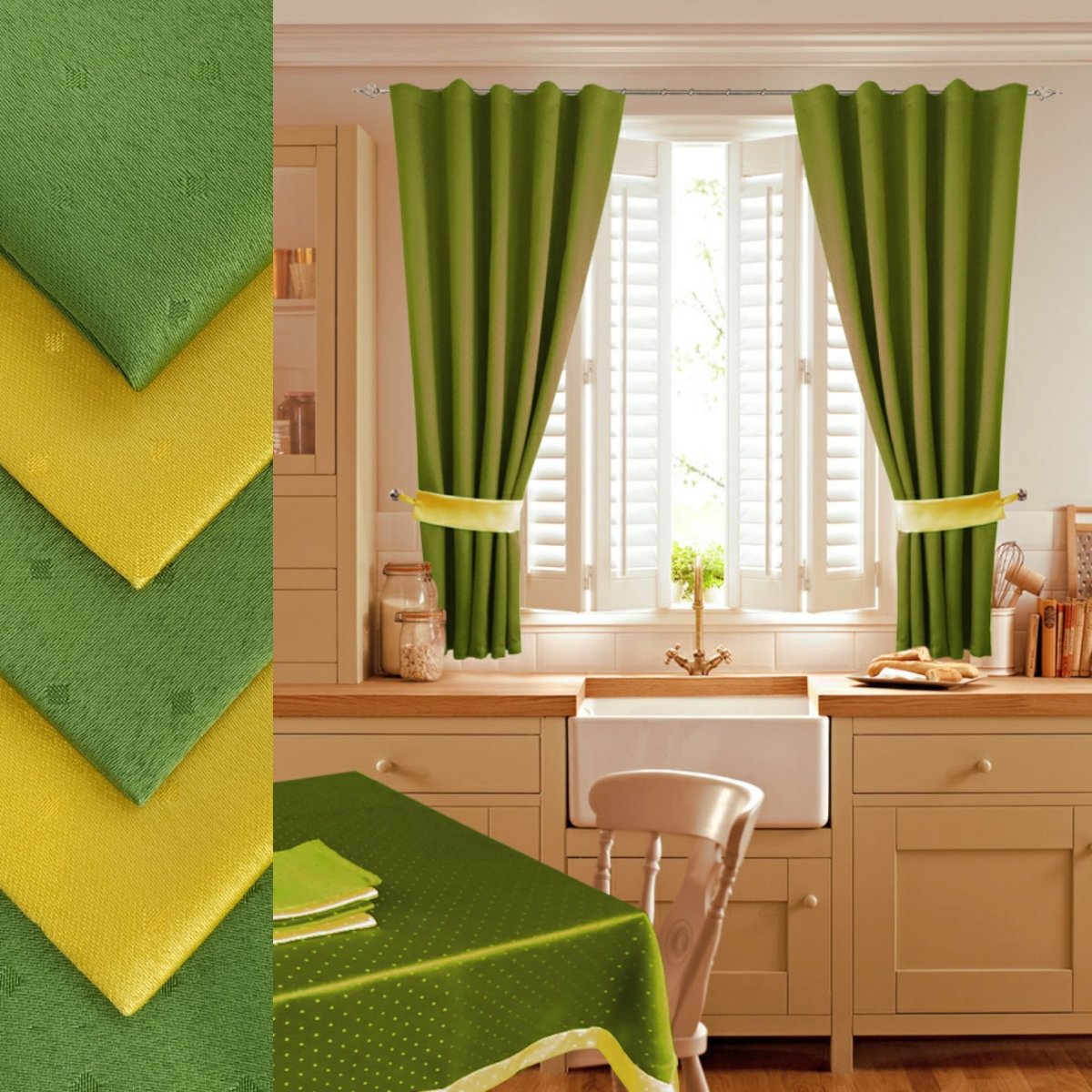 Дизайн кухни в салатовом цвете