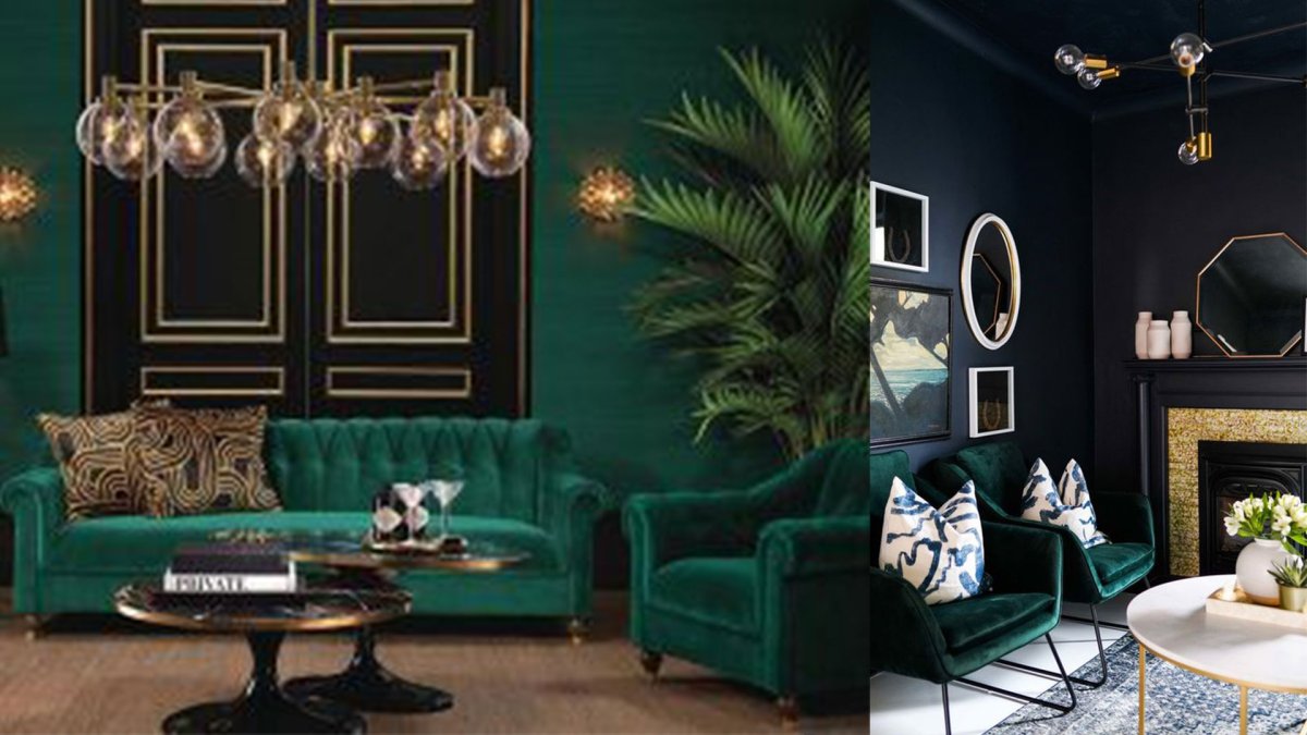 Изумрудный цвет в интерьере палитра