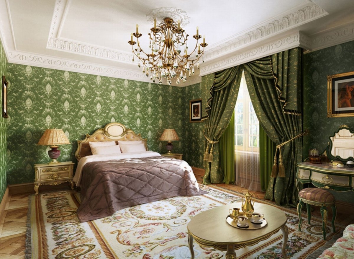 Комната в изумрудных тонах