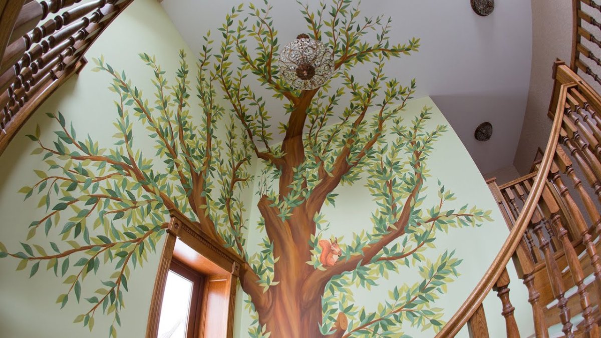 Нарисовать дерево на стене