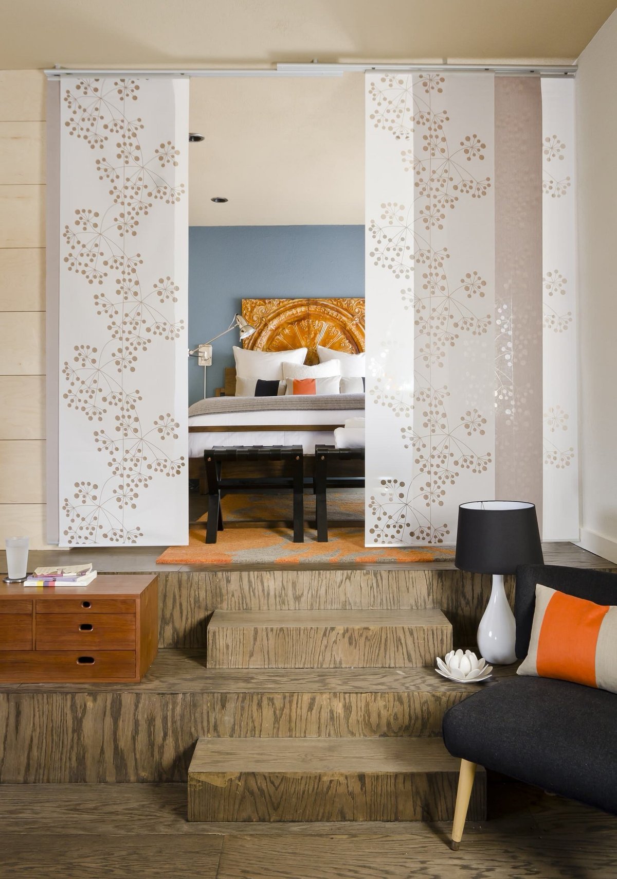 Японские шторы для зонирования