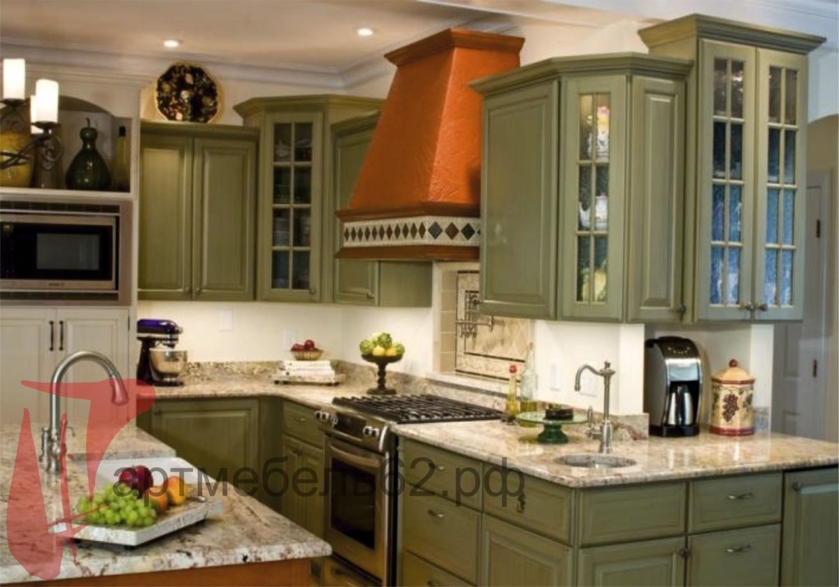 Кухня Прованс зеленая Лорен