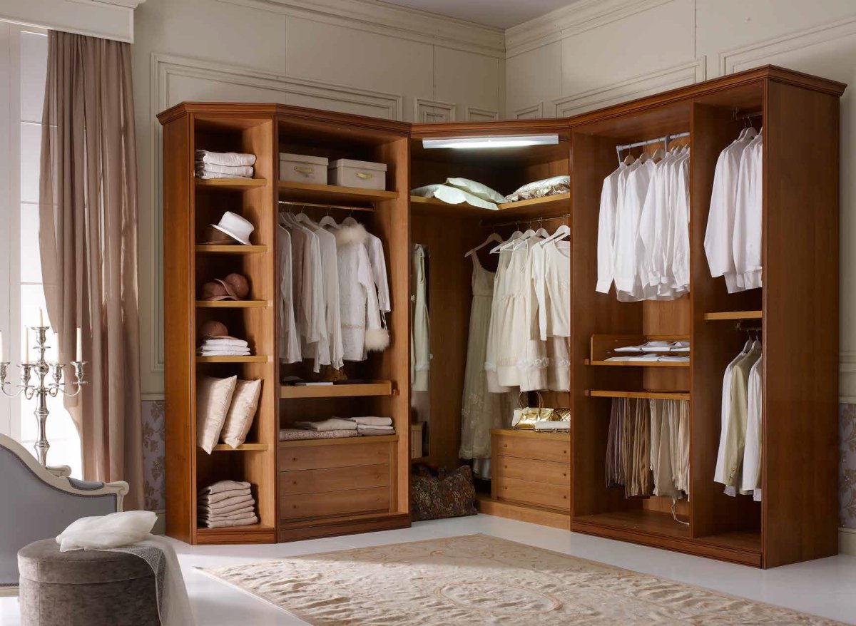 Наполнение угловой гардеробной