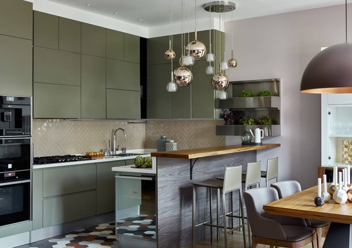 Кухня Силк изумрудный