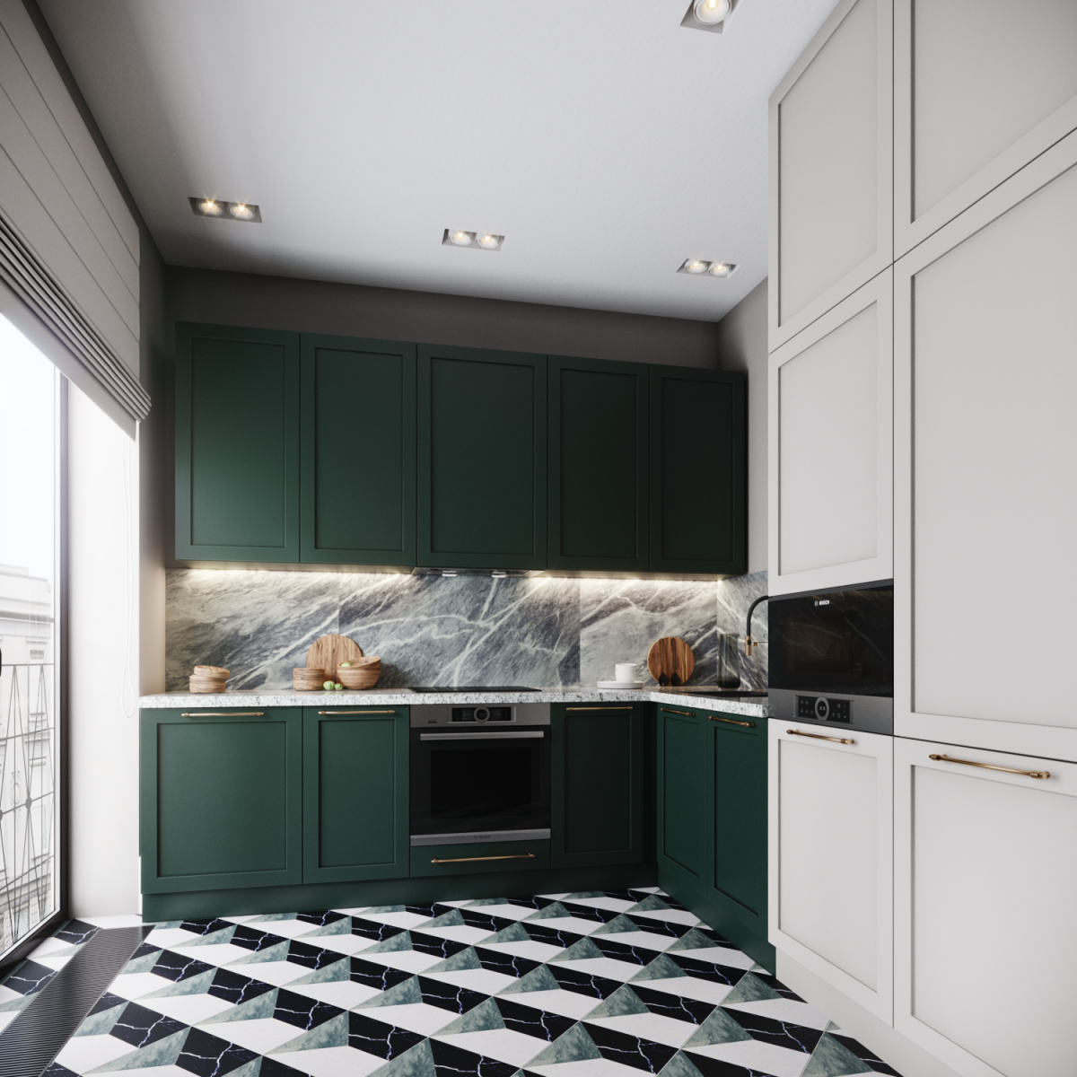 Бежевые кухни