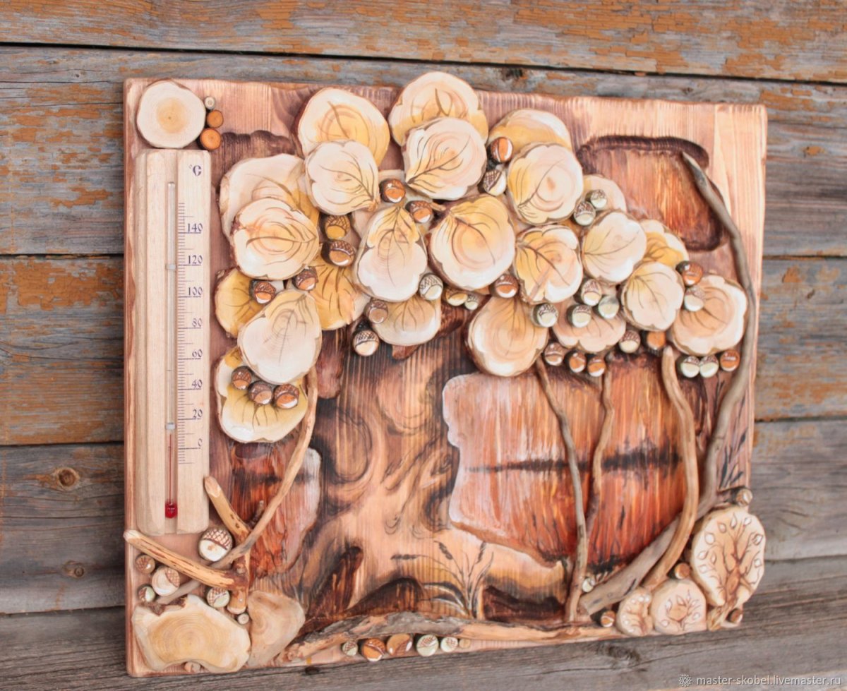 Панно для бани из дерева