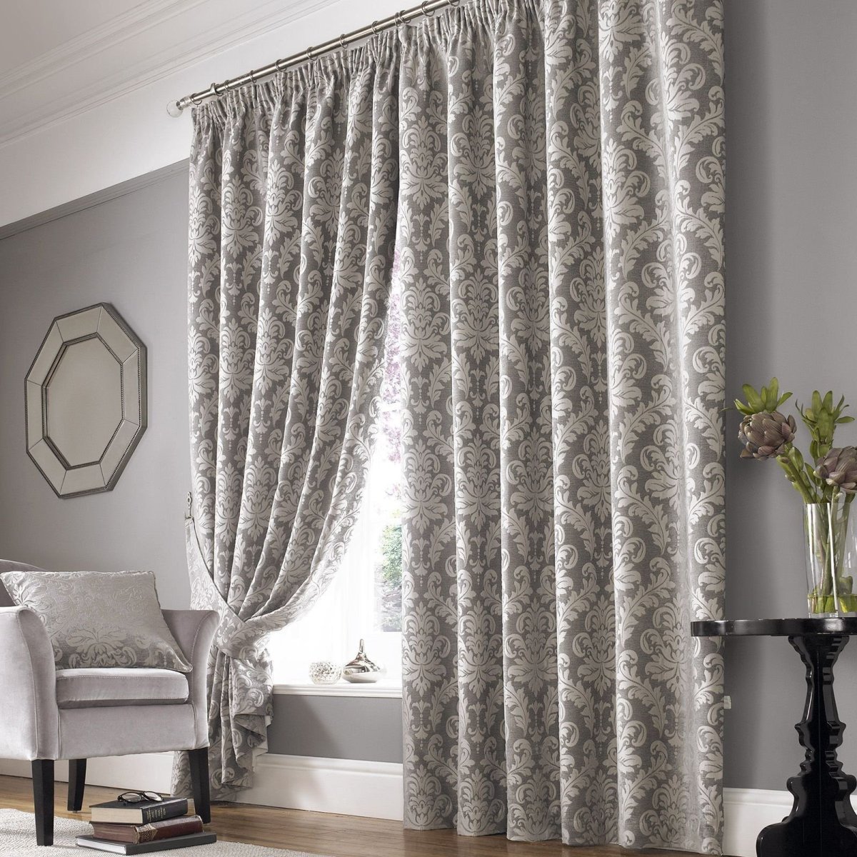 Портьеры серебристые