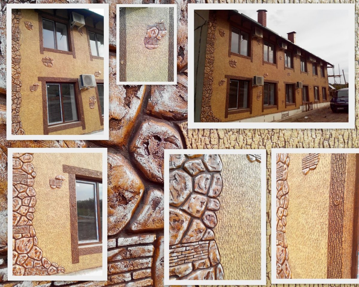 Декор уличной стены штукатуркой