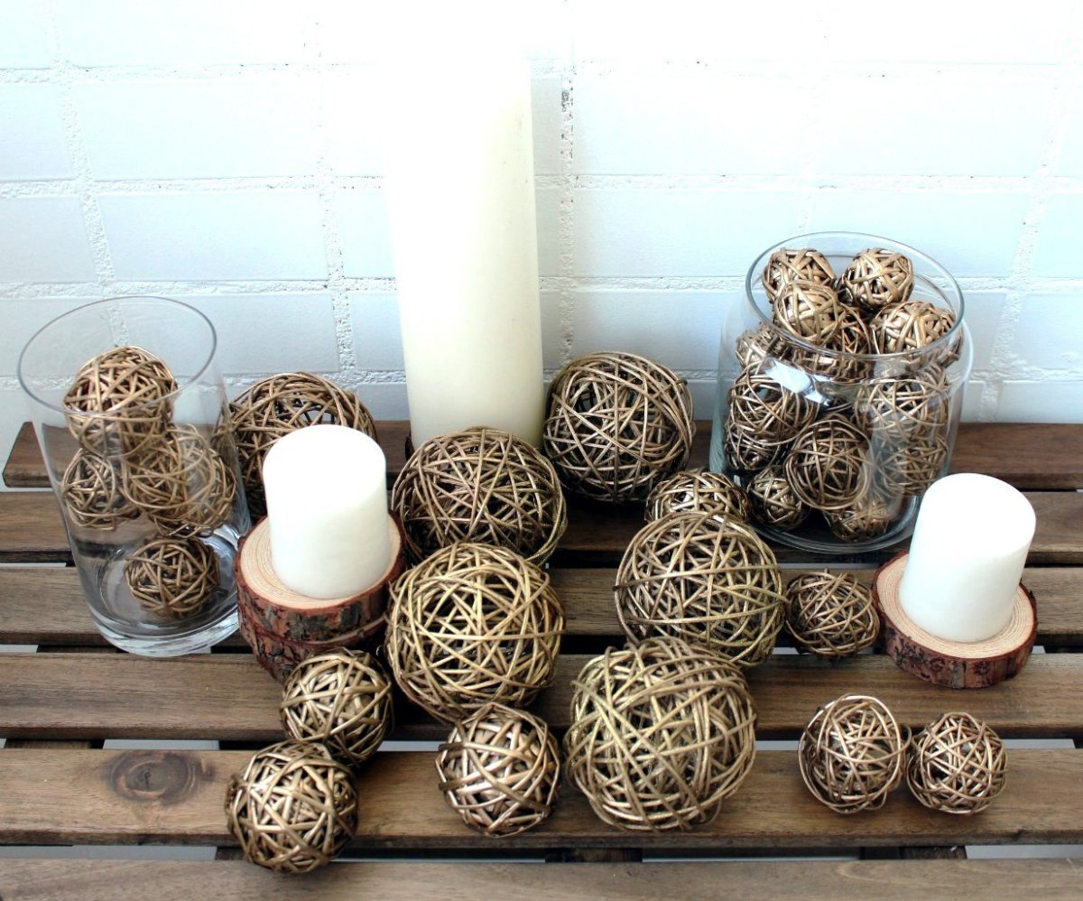 Шарики из лозы для декора