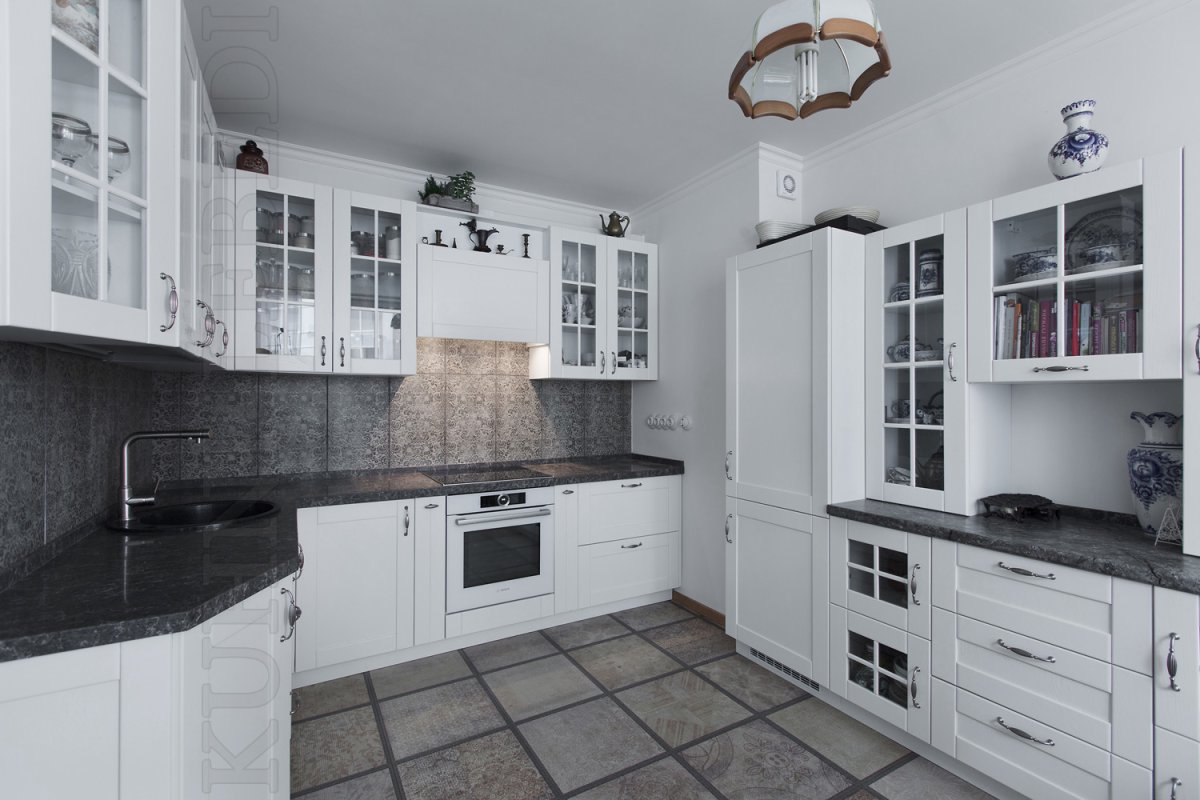 Кухня антрацит с черными ручками кнопками фото