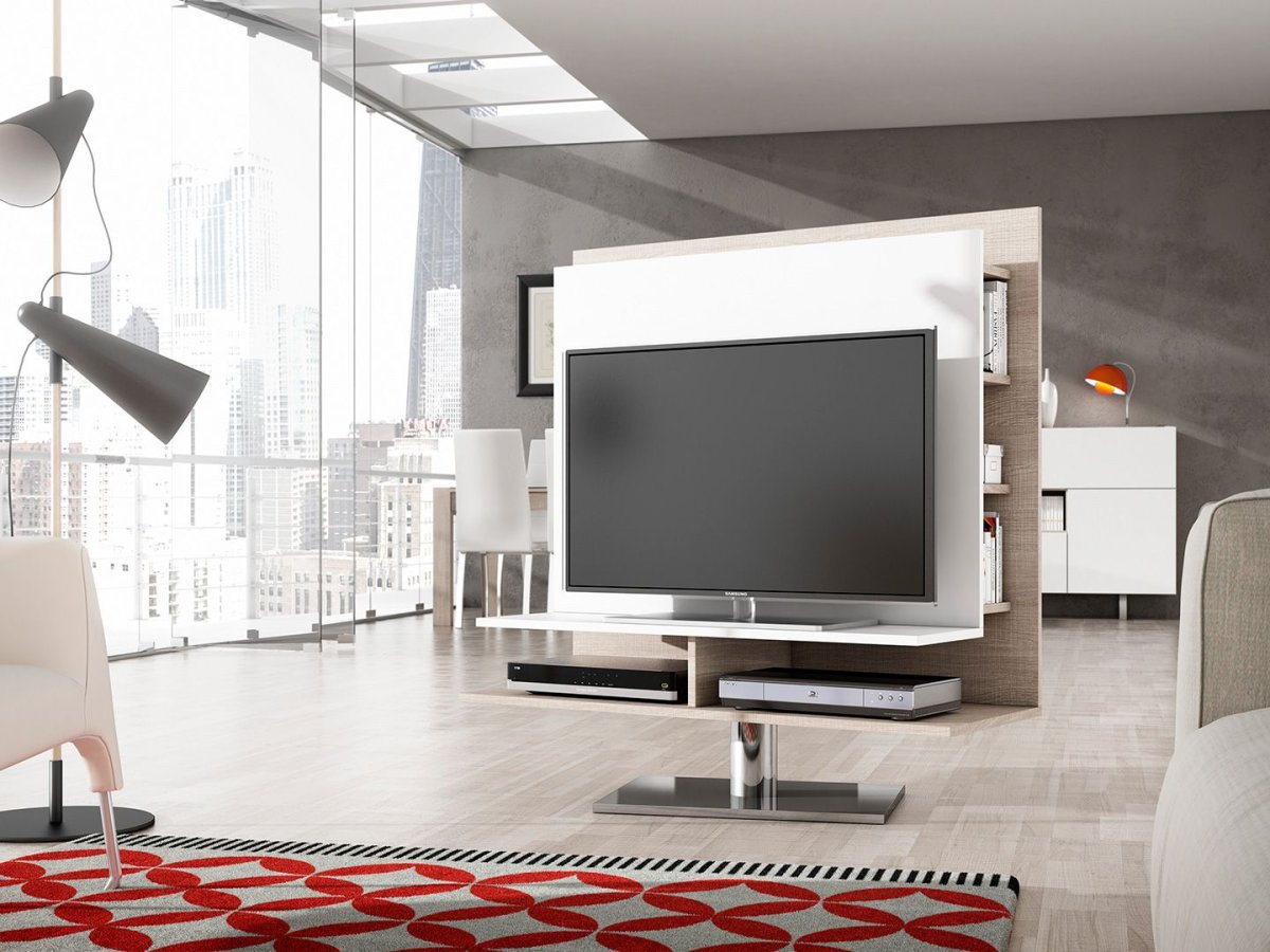 Вращающийся телевизор в интерьере