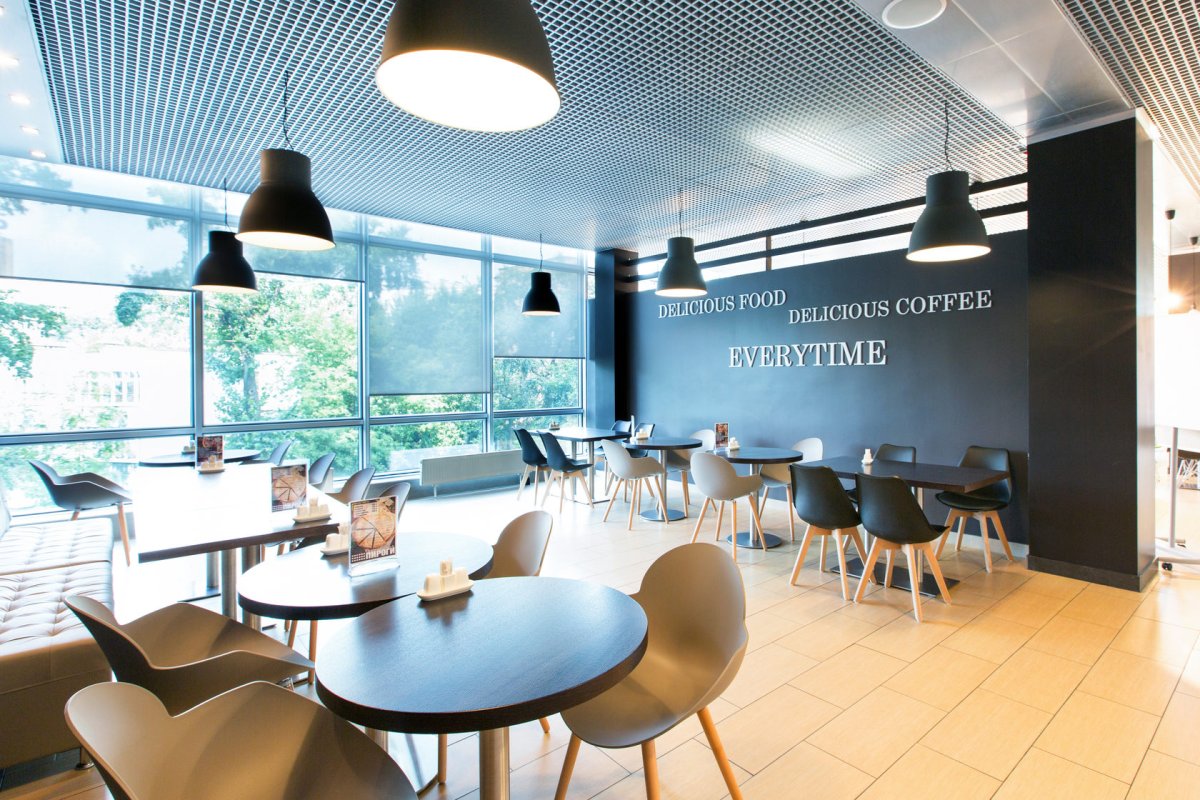 Столовая в офисе стильная