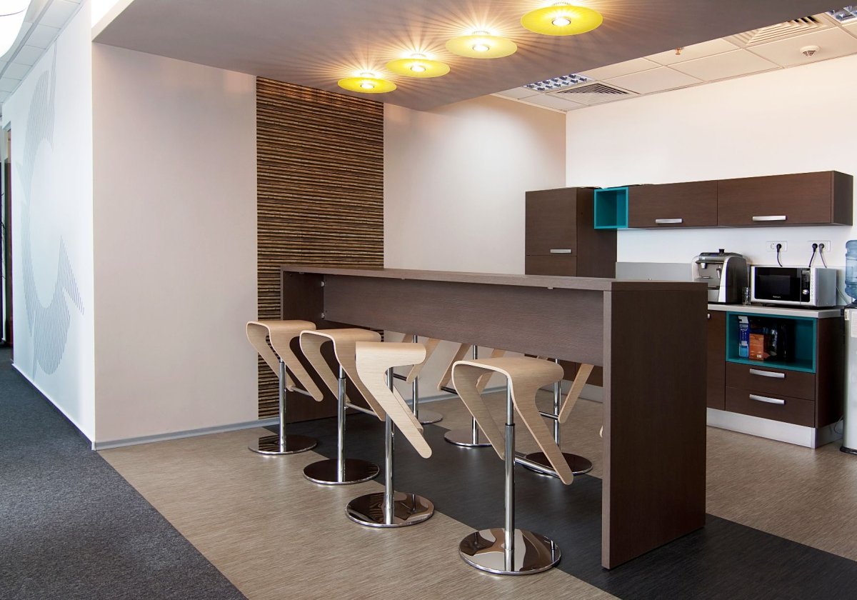 Зона кофе брейк в офисе