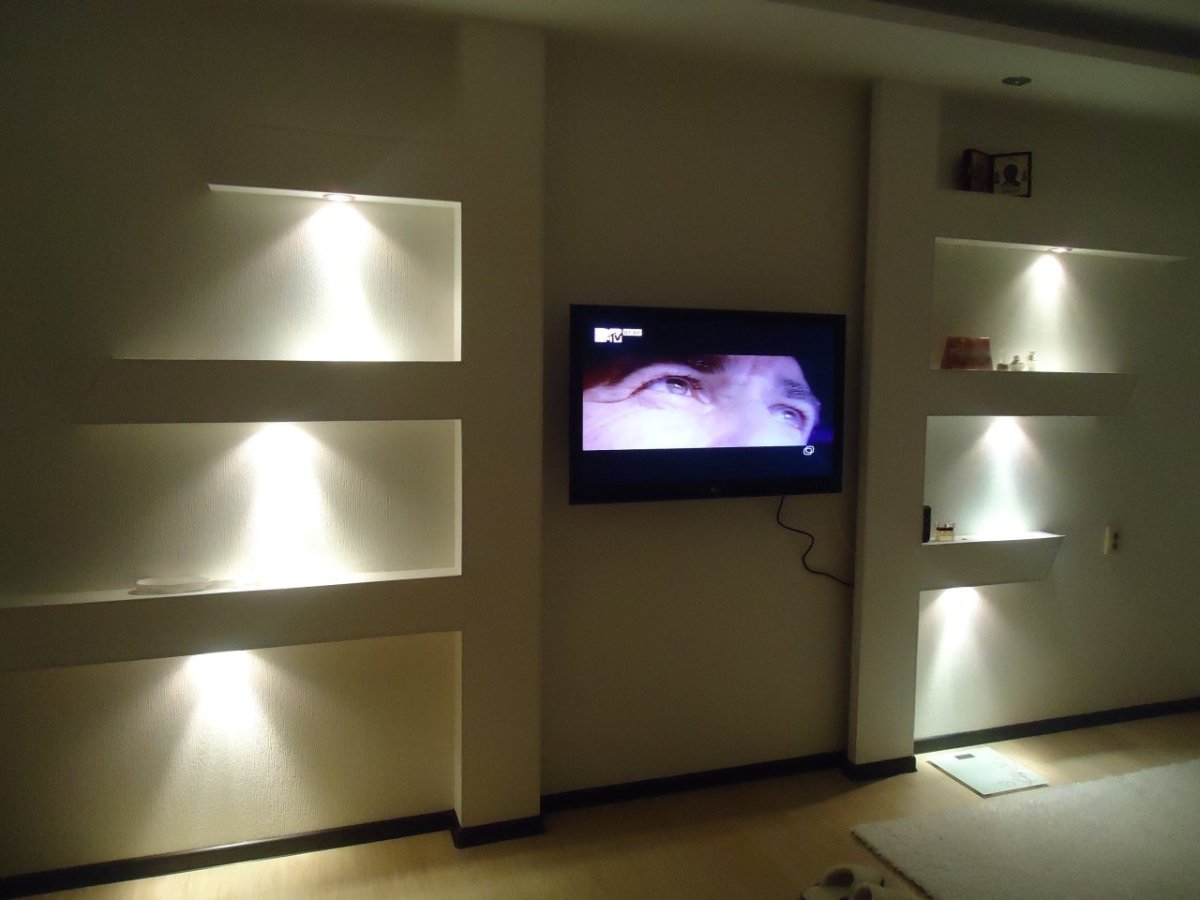 Встроенные полки из гипсокартона