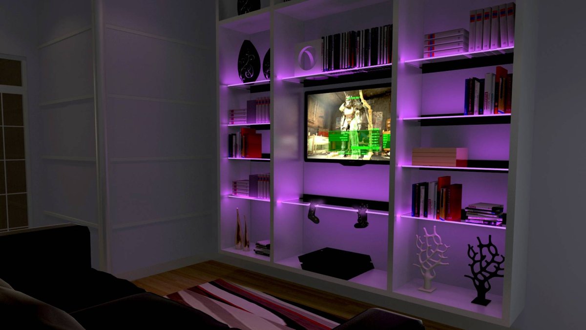 Неоновая подсветка для полок