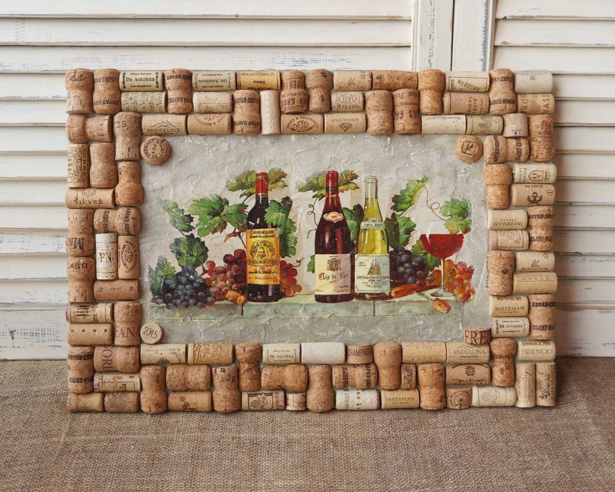 Предметы декора из винных пробок