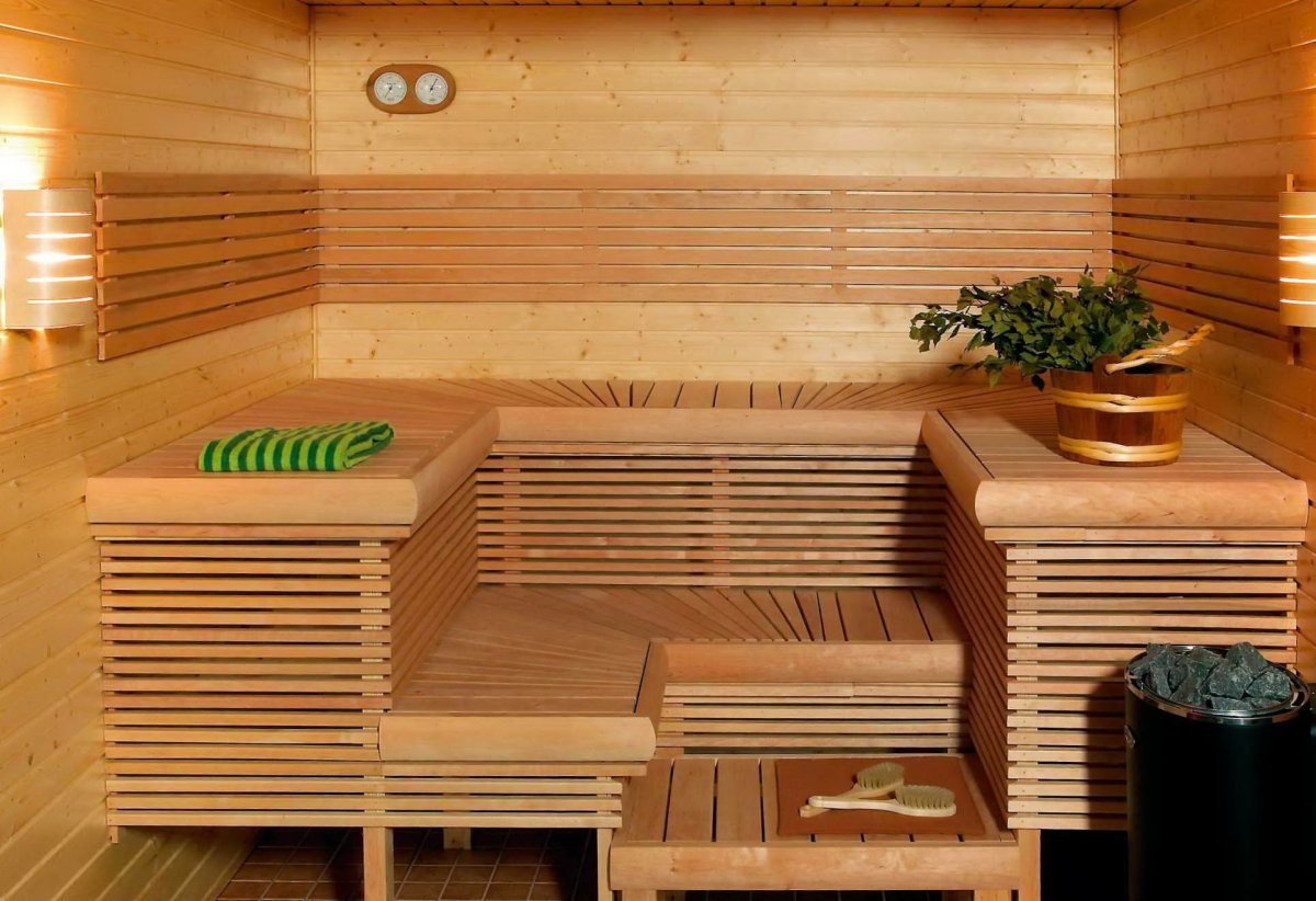 Отделка полков в парилке