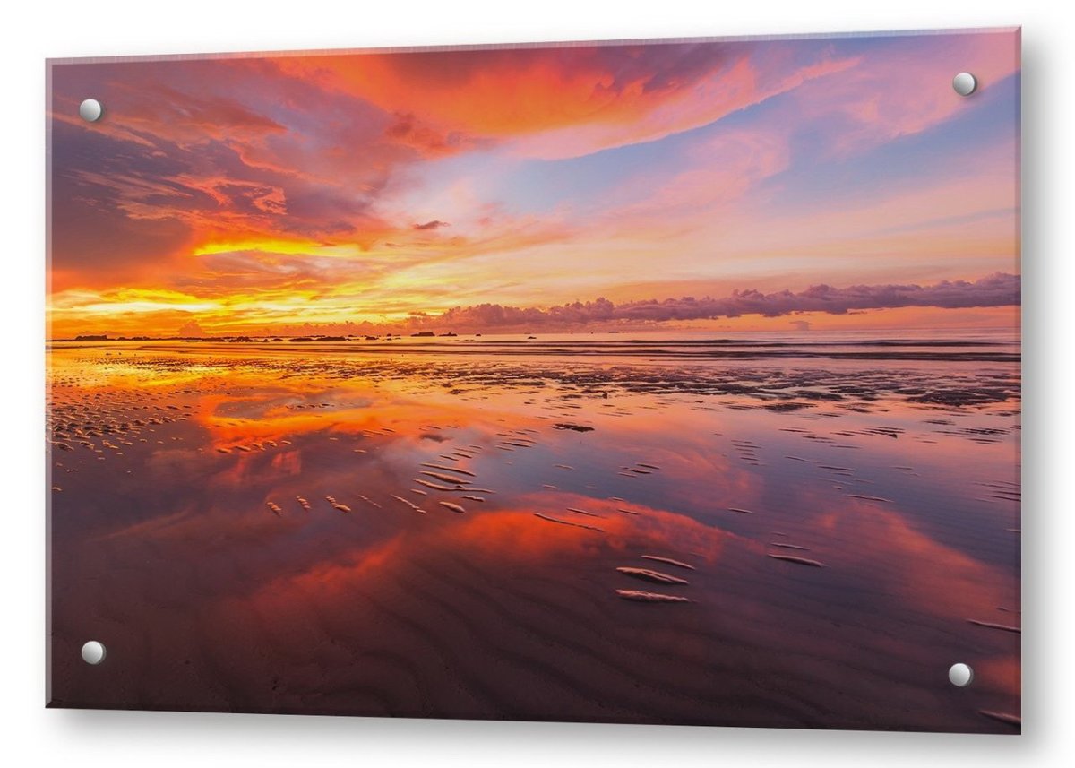 Экран защитный кухонный из стекла пламя