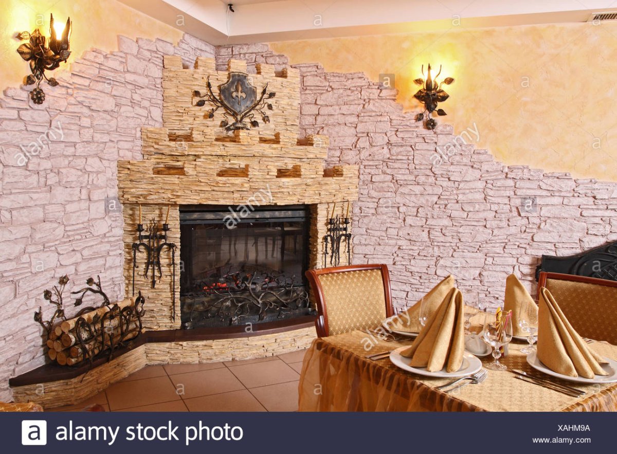 Отделка декоративным камнем в бане