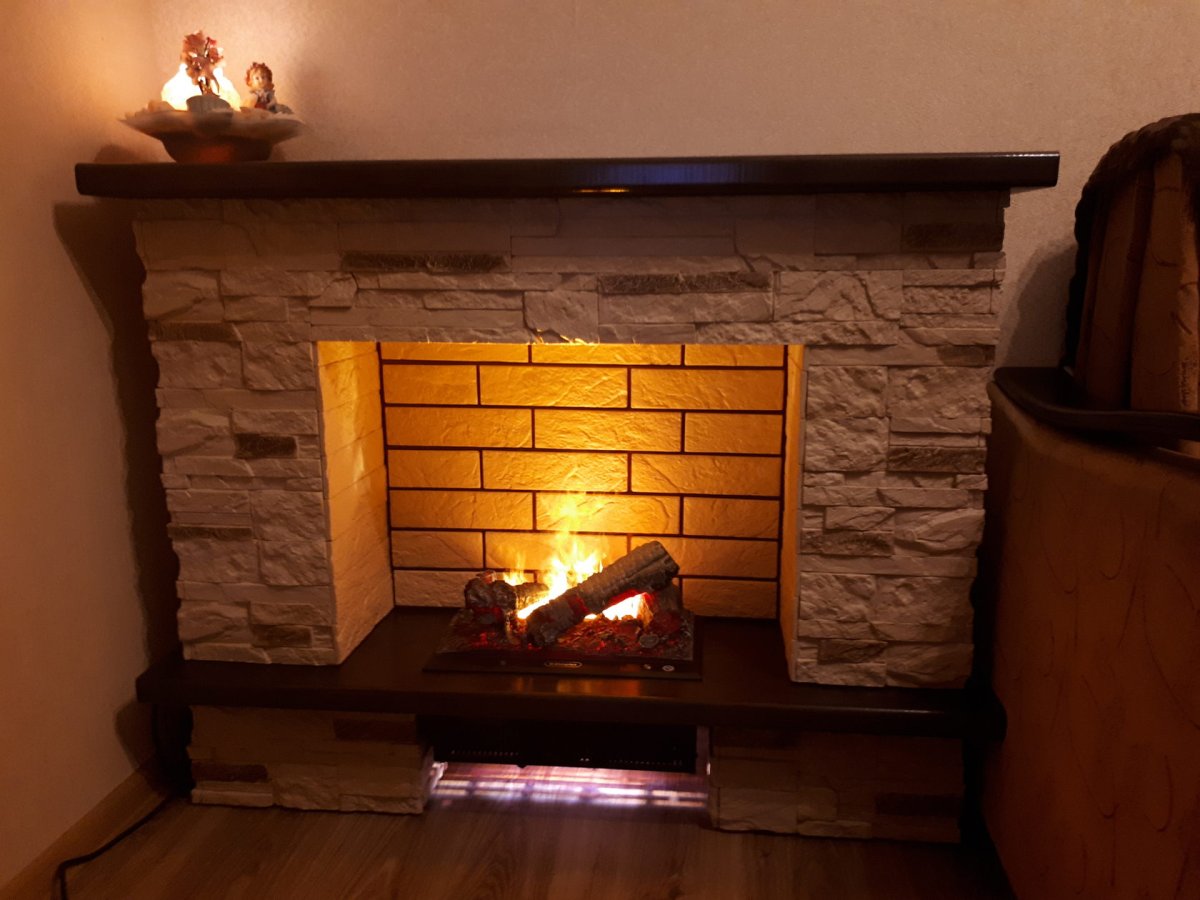 Отделка печки декоративным камнем