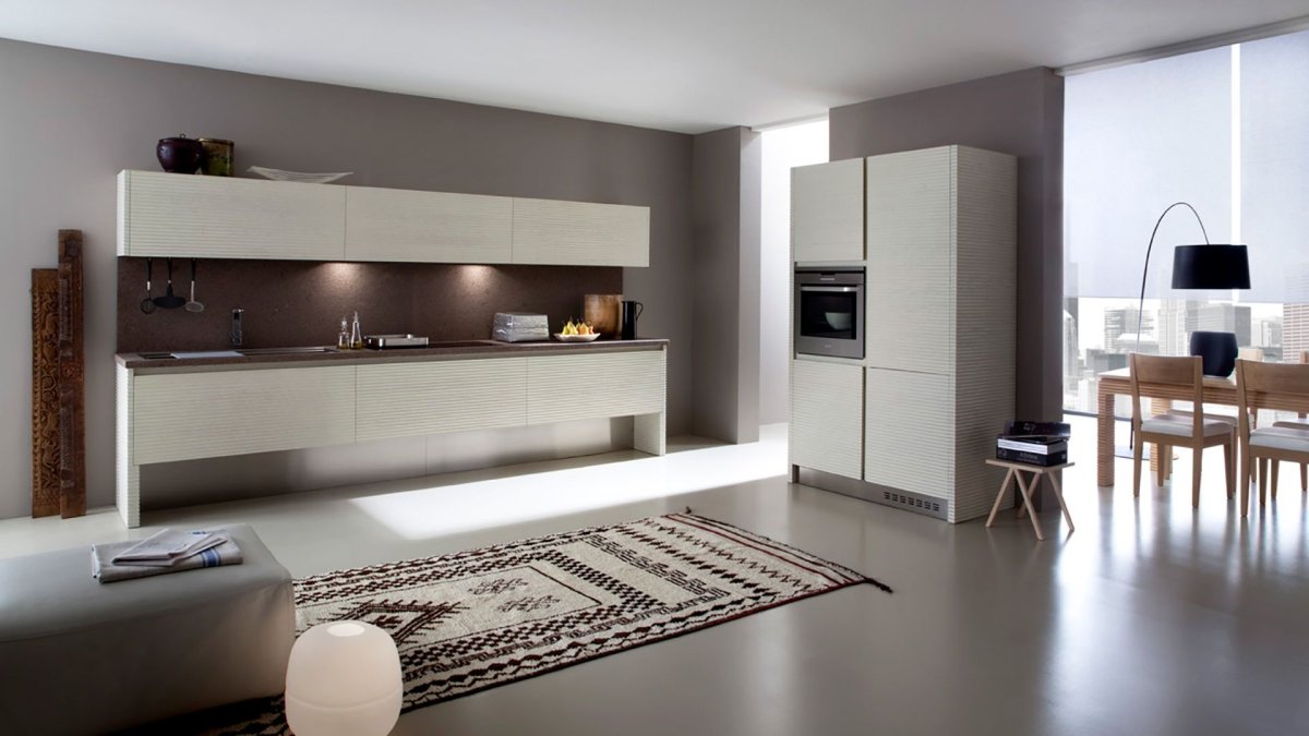 Кухня Хай тек слоновая кость